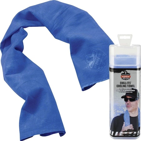 Ergodyne Chill-Its 6602 Evaporative Cooling Towel, Blue, Polyvinyl Alcohol (PVA) 12420