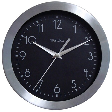 Westclox Clock, Round, Silver Frame, Metal Clock Face, Analog 36001A