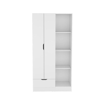 Homeroots 19in White Wood Corner Accent Chest 731817