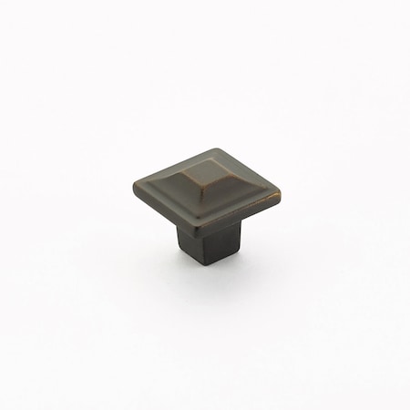 Schaub 1-1/4in Menlo Park Square Cabinet Knob Ancient Bronze Finish 530-ABZ