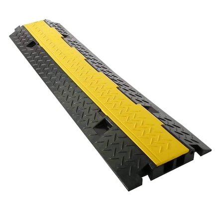 Pyle Cable Ramp, 1.80 in H, 39.40 in L, 9.60 in W, 2 Channel, Thermoplastic Rubber PCBLCO103