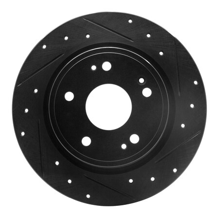 Premium Black Drilled & Slotted Brake Rotor, Disc Brake Rotor,