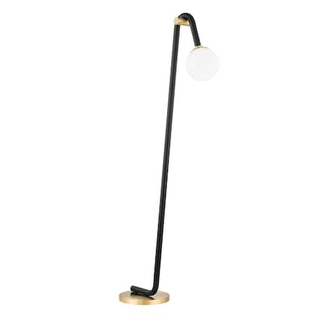 Mitzi Whit 1 Light Floor Lamp 10 In. Aged Brass/Black HL382401-AGB/BK