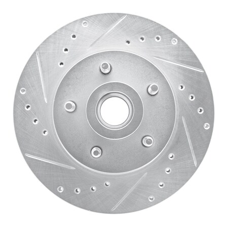 Dynamic Friction Co DFC Brake Rotor - Drilled and Slotted - Silver 631-56008L