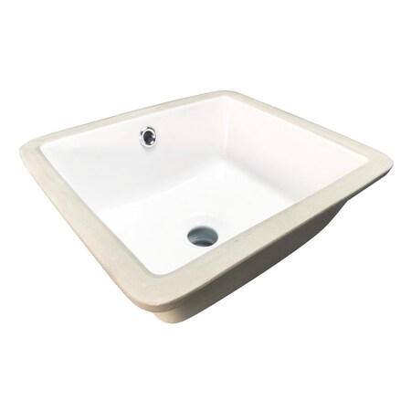 Kingston Brass 14" Ceramic Square Undermount Bathroom Sink, White EVB1412