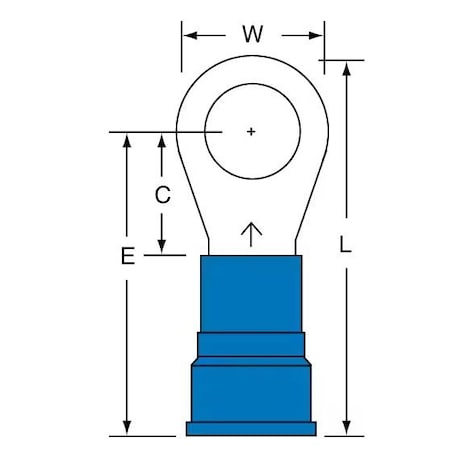 3M 6 Awg Ring Term Blue 3/8 Stud, 1000PK 15-38-WN