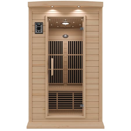 Steamspa 2-Person Carbon FAR Infrared Hemlock Wooden Indoor Home Sauna with LED Touch Control Panel SC-SS0009-0S