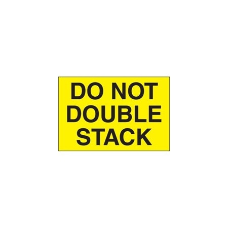 Bubblefast 2 x 3'' - ''Do Not Double Stack'' Fluorescent Yellow Labels BFDL1095