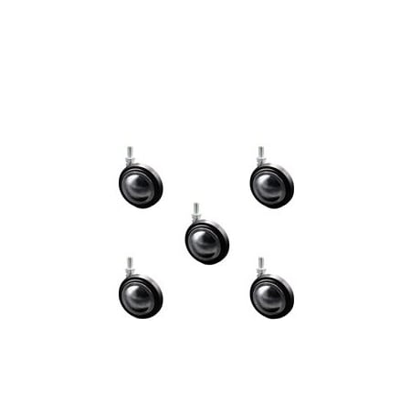 Service Caster 3 Inch Bright Chrome Soft Tread Ball Caster - 3/8 Inch Threaded Stem, 5PK SCC-TS01S30-DCR-BC-381634-5