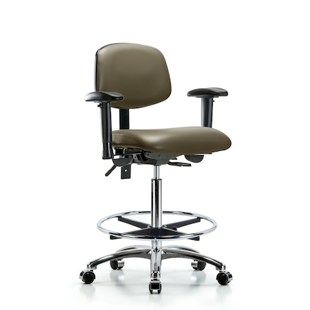Blue Ridge Ergonomics Vinyl Chair, Vinyl, Adjustable Arms BR-VHBCH-CR-T0-A1-CF-CC-8809