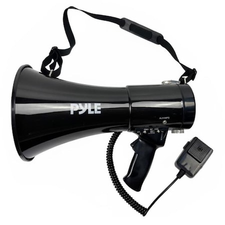Pyle 50 W Portable Megaphone Speaker with Bluetooth, USB/TF Playback, Type-C Charging, Siren Alert PMP55BTBK
