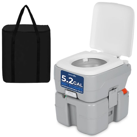 Serenelife 5.2 Gal Portable Camping Toilet For Adults, 100+ Flushes, Porta Potty Camp Toilet with Detachable SLCATL330