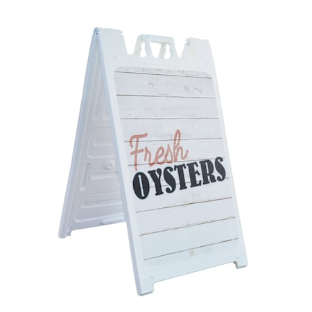 Signmission Oysters, A-Frame & 2 Decals Installed, Heavy-Duty Plastic Frame SBHD-D-2436-30408