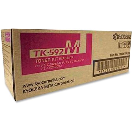 Kyocera Magenta Toner Cartridge + Waste Toner Bottle, 5,000 Yield TK-592M