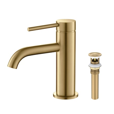 Kibi Circular Single Handle Bathroom Vanity Sink Faucet, Pop Up Drain C-KBF1008BB