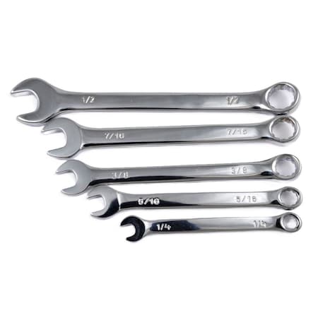 Hhip 5 Piece Combination Wrench Set 1/4 To 1/2in Chrome Vanadium Steel 7023-1101