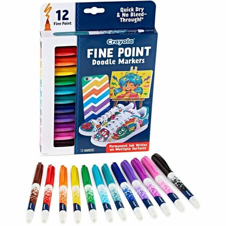 Crayola Doodle & Draw Fine Point Doodle Marker, 12 Colors, 24PK 58-8312