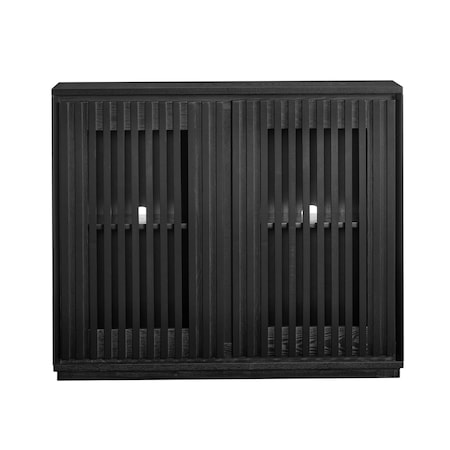 Homeroots 39in Black Wood Accent Cabinet 691667