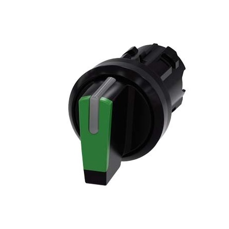 Siemens Selector switch, illuminable, 22 mm, round, plastic, green, selector 3SU1002-2BL40-0AA0