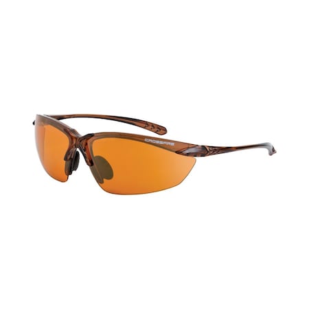 Crossfire Safety Glasses, Copper Lens, 1 PR 91116