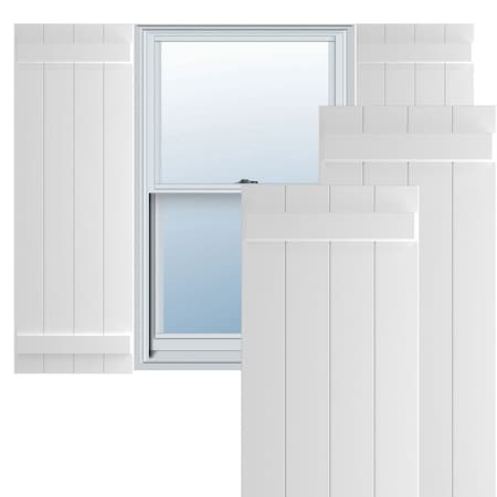 Ekena Millwork True Fit PVC Four Board Joined Board-n-Batten Shutters, Unfinished, 21 1/2W x 68H, PR TFP101BBF21X068UN