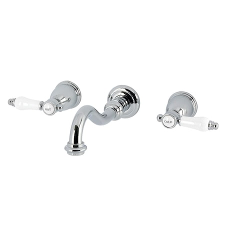 Kingston Brass Double-Handle Wall Mount Bathroom Faucet, Polished Chrome KS3121BPL