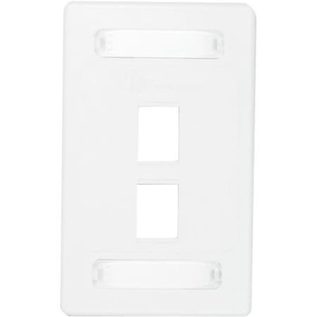 Siemon 2-PORT FLUSH MOUNT UNLOADED, 1 GANG 10G MAX SERIES, WHITE 10GMX-FPS02-02