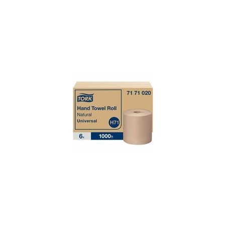 Tork Hand Towel Roll White H71, 1 Ply, Logo Embossed, Nature, Paper, Fiber, 6PK 7171020