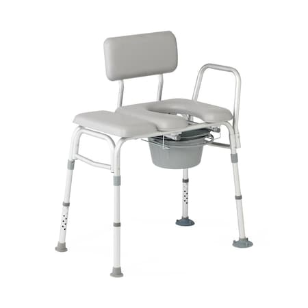 Medline Combination Transfer Bench and Commode, Padded G3-101KBPX1