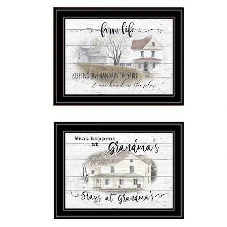 Set Of Two Stays at Grandmas 2 Black Framed Print Wall Art, 2PK