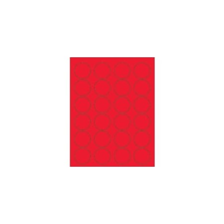 Bubblefast 1 5/8'' Fluorescent Yellow Circle Laser Labels-24 Labels per Sheet BFLL193RD