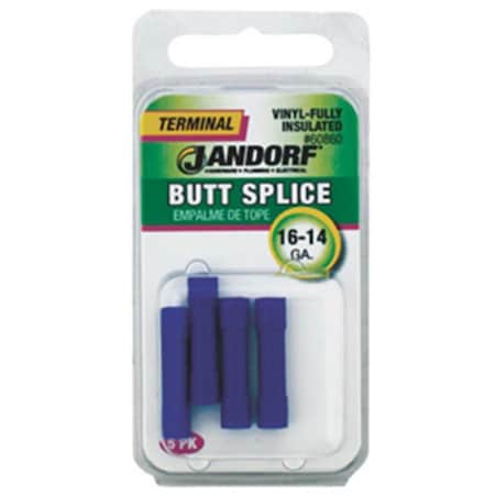 Jandorf Specialty Hardw 60860 Butt Splice Terminal Vinyl Fully Insulated, 1614 ga. 3400579
