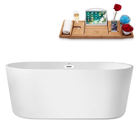 Streamline 61.8 in L, 29.5 in W, Glossy White, Acrylic, Center N2180WH