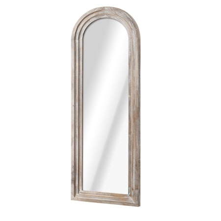 Homeroots 64" White Arch Wood Framed Standing Mirror 565026