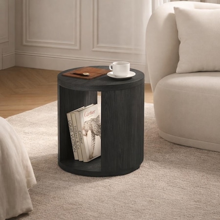 Manhattan Comfort Alure 20 in End Table in Charcoal ET1833-1