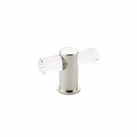 Schaub Lumiere Cabinet T Knob with Acrylic Polished Nickel Finish 401-PN