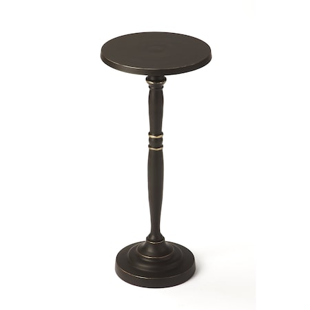 Homeroots 22" Black Distressed Aluminum Round Pedestal End Table 634862