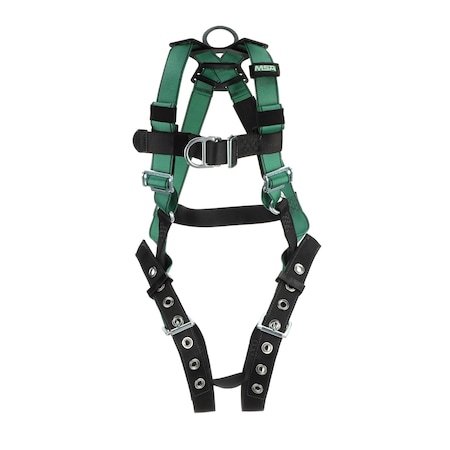 Msa Safety V-FORM Harness, M, 400 lb., Quick-Connect Chest/ Tongue Leg Straps, Back, Chest, Hips D-Ring 10197207