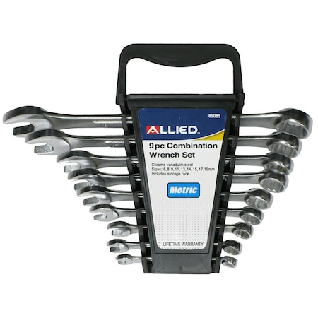 Allied Metric Combination Wrench Set with Rack - 9 Piece 89085