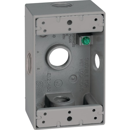 Southwire Single Gang 3/4'' 5-Hole Side-Hole Gray Weatherproof Junction Box WB1575X-UPC