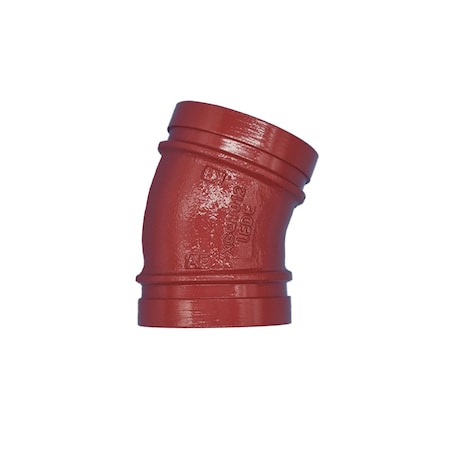 Industrial Choice Groove 22.5 Elbow Red Painted 2.5 inch GV-22.5-2.5-P