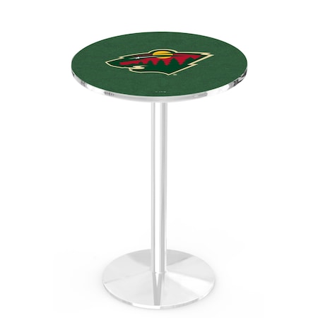 Holland Bar Stool Co 36" Chrome Minnesota Wild Pub Table, 36" dia. Top L214C3636MinWld