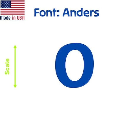 Aacc Self-Adhesive Vinyl Number: 0, Size: 3 in. Color: Blue Font: Anders, 1 sticker AACC-Anders-N0-Blue-I3x1