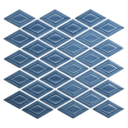 Andova Tiles SAMPLE-Venecia Adriatic 1-in. x 3-in. 3D Framed Diamond Glossy Porcelain Wall Mosaic Tile SAM-ANDVEN1432