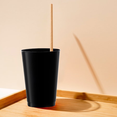 Smarty Had A Party 12 oz. Black Round Disposable Plastic Tumblers (240 Cups), 240PK 512B-CASE