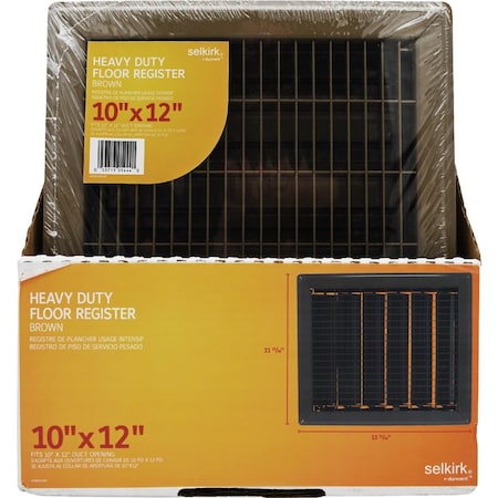 Selkirk 10'' x 12'' Brown Steel Floor Register 400B10X12R