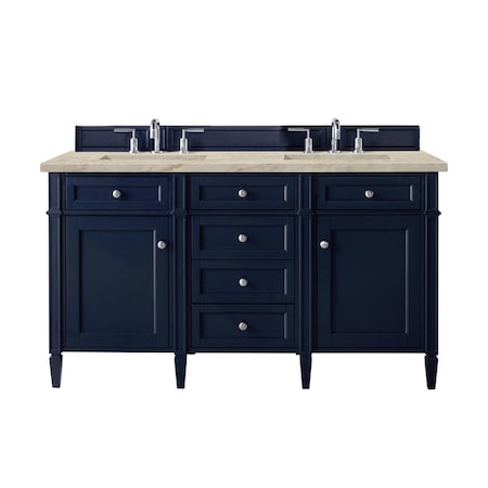James Martin Vanities Brittany 60" Double Vanity, Victory Blue, w/ 3 CM Tajnar Eclos Top w/FreePower Wireless Charger 650-V60D-VBL-FTJR