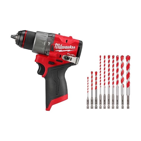 Milwaukee Tool Hammer Drill Kit, 1/2", 33.3 ft-lb 3404-20, 48-20-9058