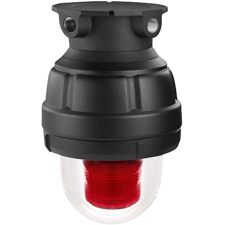 Federal Signal Strobe Light, Red, Strobe Tube, 24V DC, 80 FPM, 8 13/16 in Dia., Surface 27XST-024R-4-MOD