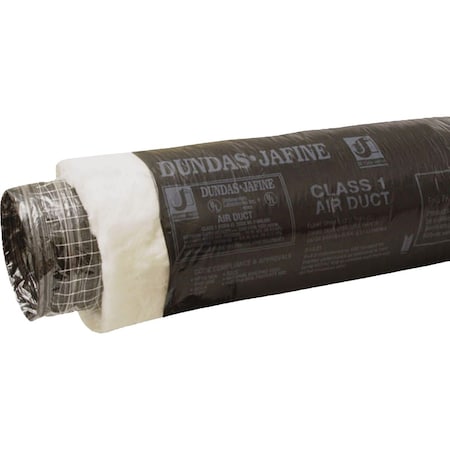 Dundas Jafine 8'' I.D. x 25 Ft. R6.0 Black Jacket Flexible Insulated Ducting BPC825R6
